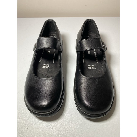 Spring Step Shoes Womens 9M Bravura Mary Jane Comfort Hook & Loop Black Leather - Picture 1 of 9